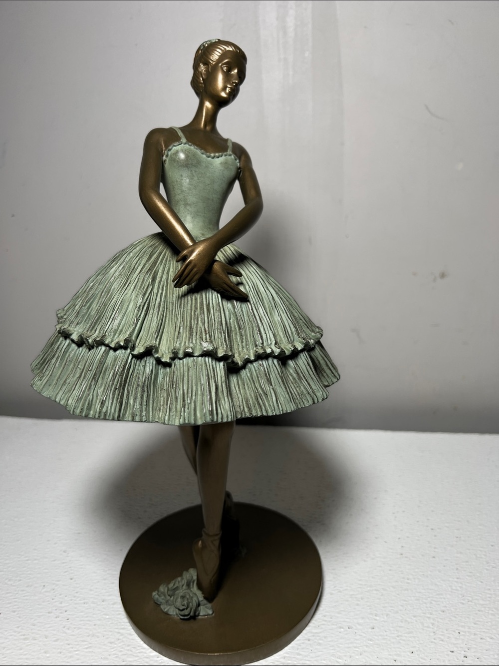 Janet Bronze & Green Ballerina Figurine Home Accent